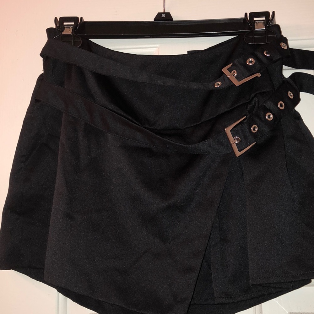 Black Belted Mini Skort